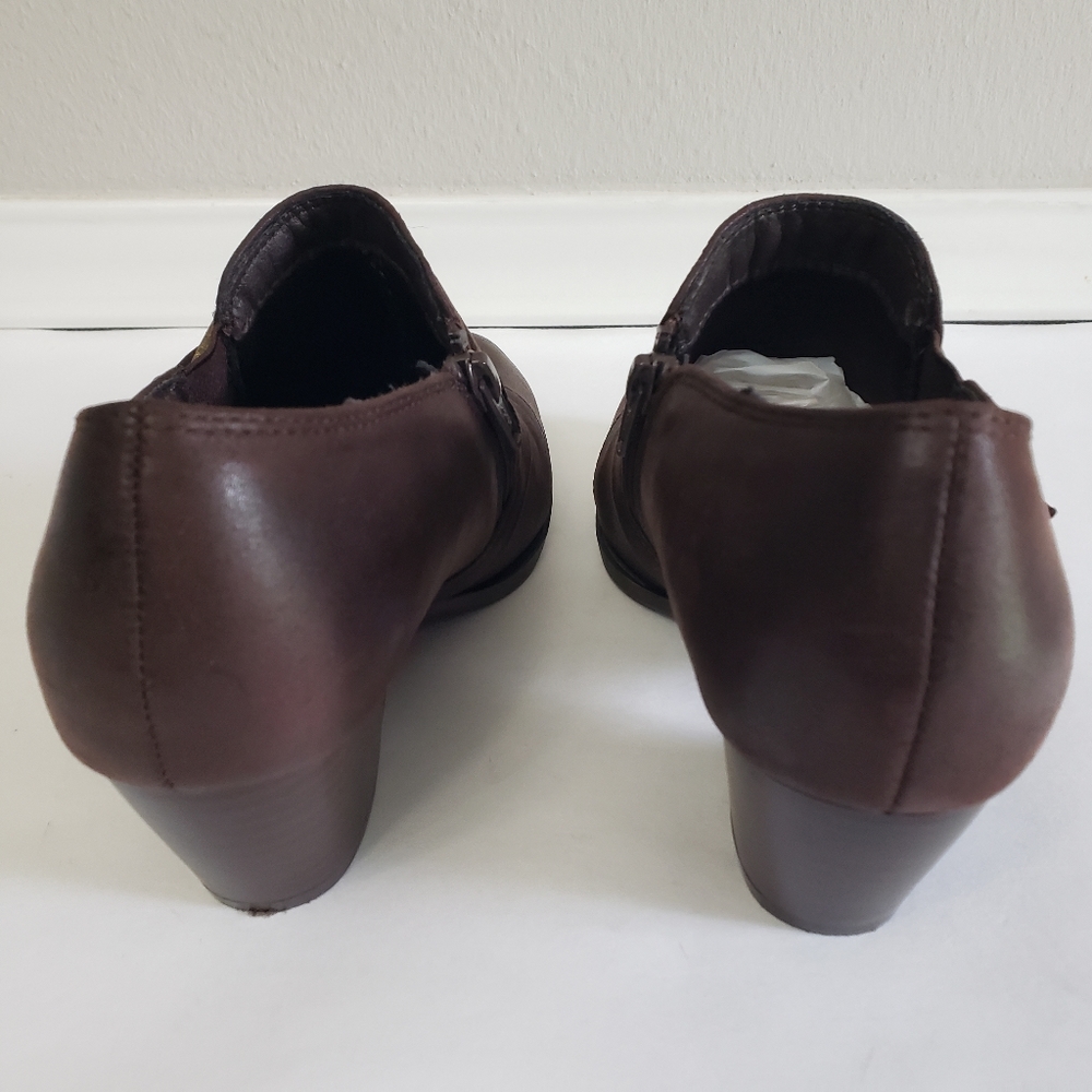 Yuu Raley Ankle Booties 6.5 Brown Buckled Details Side Zip Closure Western Edgy - Picture 5 of 13